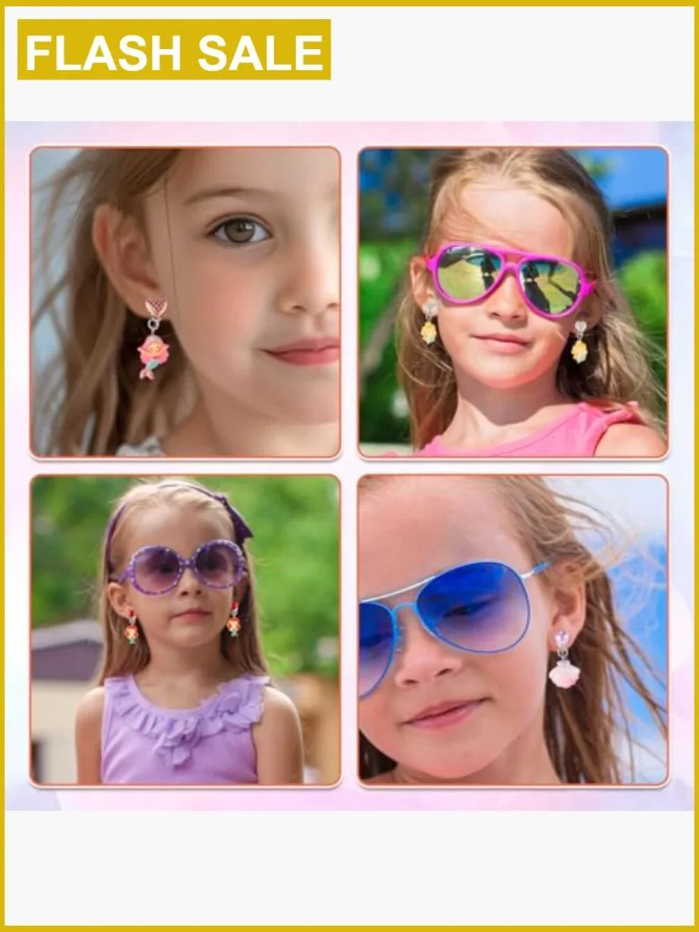6 Pairs Clip On Drop Earrings Non-Pierced Princess Dress Up Jewelry Set